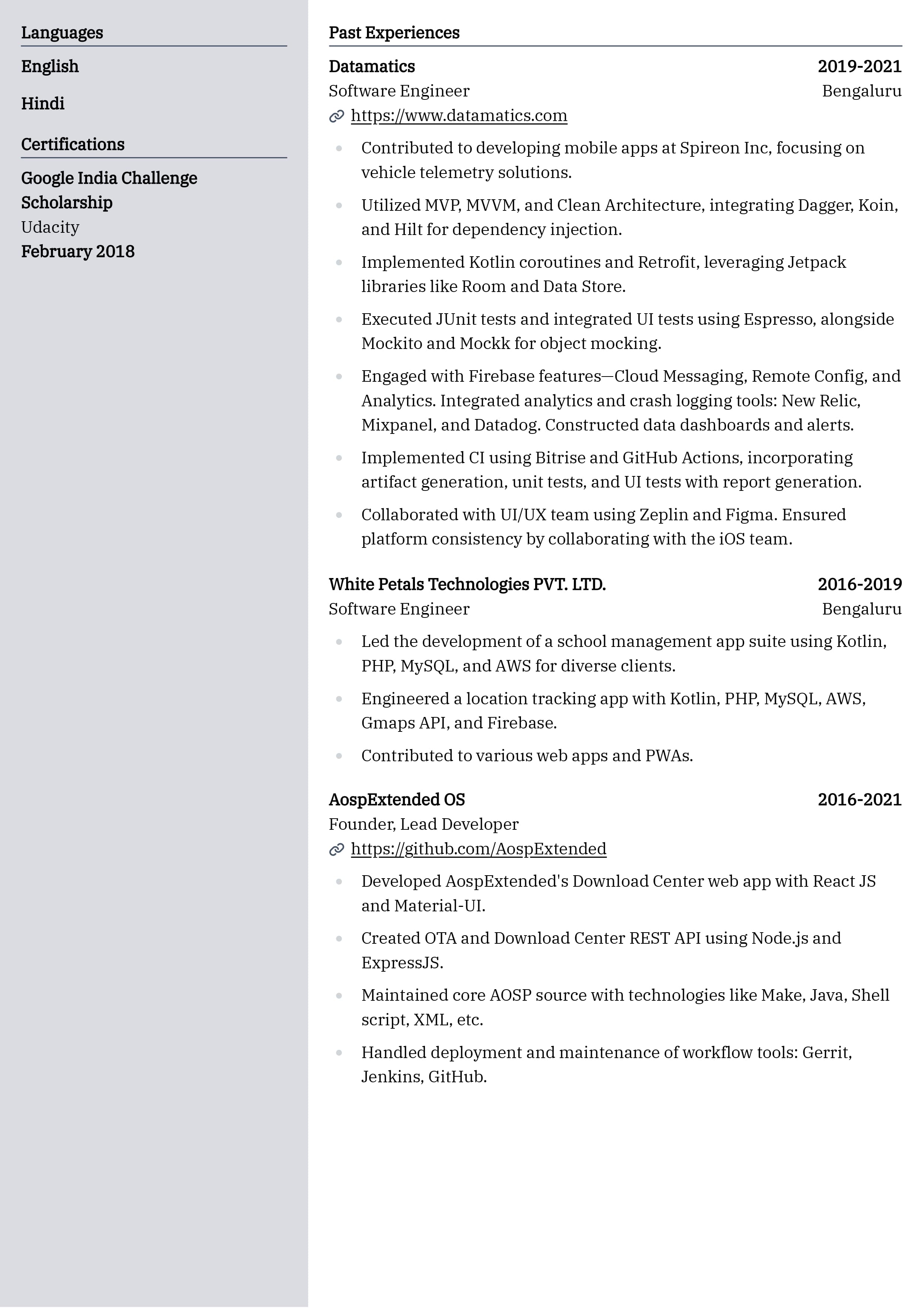 resume page 1